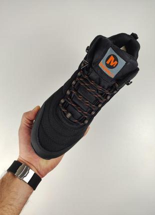 Кроссовки меррелл merrell vibram high winter black orange10 фото