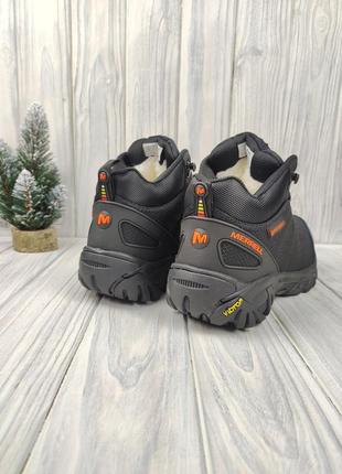 Кроссовки меррелл merrell vibram high winter black orange6 фото