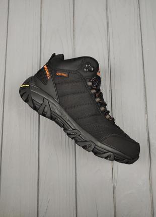 Кроссовки меррелл merrell vibram high winter black orange3 фото