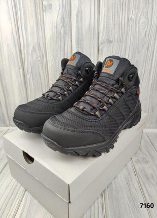 Кроссовки меррелл merrell vibram high winter black orange2 фото