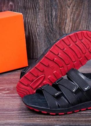 Чоловічі шкіряні сандалії nike summer life black  чорні