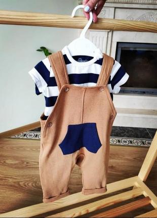 Костюмчик двійка для хлопчиків боді на короткий рукав та комбінезон pepco