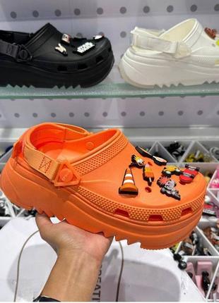 Крокс класік хайкер клог платформа помаранчеві crocs hiker xscape clog persimmon2 фото