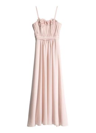 Довге красиве ніжно-рожеве плаття h&m