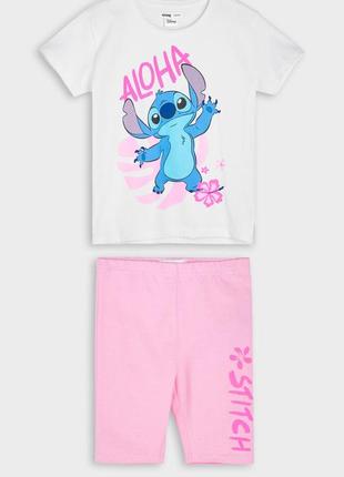 Комплект із футболки з шортами stitch