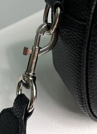 Сумка у стилі marc jacobs crossbody leather bag black/white2 фото