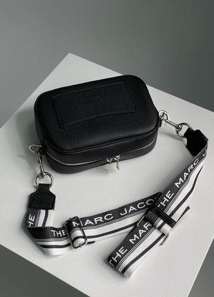 Сумка у стилі marc jacobs crossbody leather bag black/white5 фото