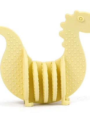 Силіконовий прорізувач 2life динозавр y11 для зубів дитини жовтий v-12033