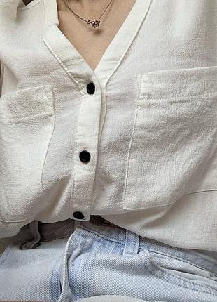 Молочная белая укороченная рубашка topshop