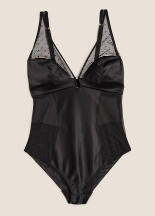 44р. мягкий боди комбидресс сеточка атлас m&s boutique