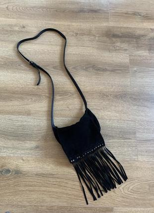 Замшева сумочка/кроссбоді,бахрома