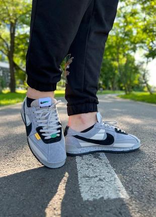 Мужские кроссовки nike cortez un/la grey black9 фото