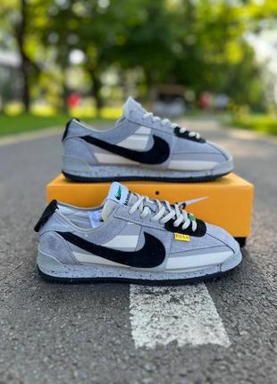 Мужские кроссовки nike cortez un/la grey black10 фото