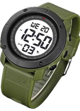 Годинник наручний чоловічий skmei 2122agwt з підсвіткою темно-зелений