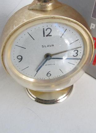 Будильник настільний "slava глобус" на ходу. made in ussr No 12