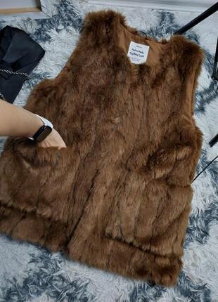 Жилетка zara меховая жилетка хутряна жилетка