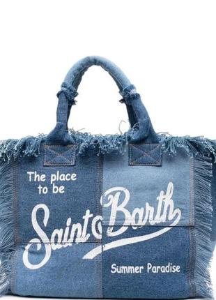 Пляжна сумка saint barth люкс якість синього кольору