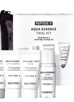 Набір мініатюр для догляду за обличчям medi-peel peptide 9 aqua essence trial kit – чудовий вибір дл