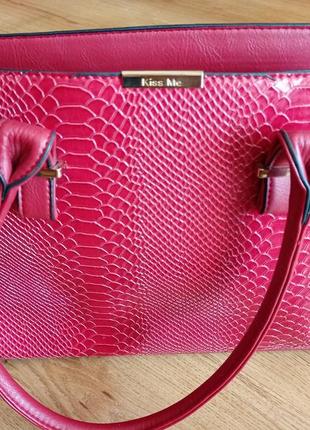 Cумка женская красная экокожа
