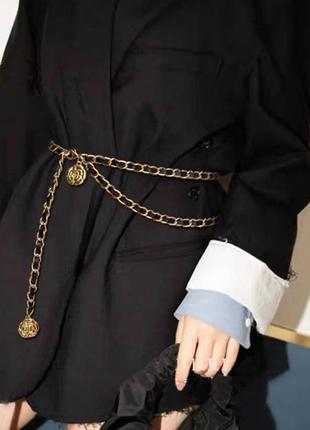 Розкішний пояс ланцюжок у стилі коко шанель, coco chanel, ремінь, камелія, квітка, квіти