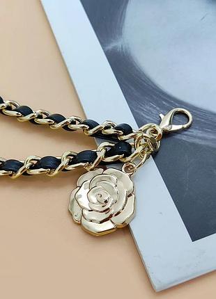 Розкішний пояс ланцюжок у стилі коко шанель, coco chanel, ремінь, камелія, квітка, квіти