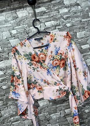 Блузка, блузка топ, нарядная блузка, блузка с цветами, топ с цветами2 фото