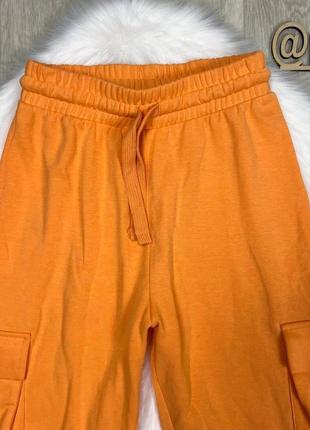 Натуральні помаранчеві джогери від zara  спортивні штани5 фото