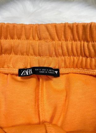Натуральні помаранчеві джогери від zara  спортивні штани2 фото