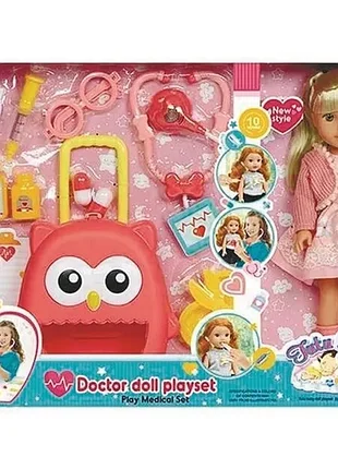 Лялька 36см, набір лікаря, валіза toycloud 8395