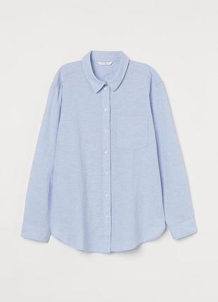 Лляна блакитна сорочка h&m
