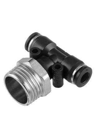 З'єднання цангове т-подібне для поліуретанових та ін. шлангів 6*6 мм, 1/2" зовн. різьба intertool pt-2361