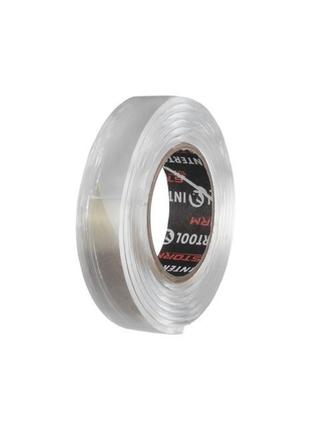 Стрічка клейка двостороння double fix, 15 мм * 1 м * 2 мм, прозора, акрил, storm intertool kt-0826