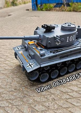 Детский игрушечный танк на радиоуправлении тигр | m26 tiger 1:18 стреляет орбизами на аккумуляторе