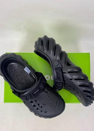 Crocs echo clog black крокси клог ехо чорні чоловічі та жіночі