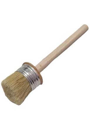 Кисть малярная круглая 60 мм из натуральной щетины для краски и лака украина