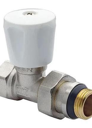 Вентиль радиаторный koer kr.903-gi прямой 1/2"x1/2" с американкой, "антипротечка"  kr0175