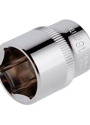 Головка шестигранна 3/8", 18 мм, cr-v. storm intertool et-0418