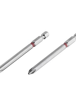 Комплект викруткових насадок ph2 1/4" * 90 мм, s2, уп. 2 од., storm intertool vt-0224