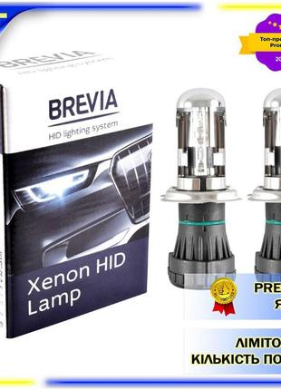 Лампы биксеноновые автомобильные универсальные для машины brevia h4, 5000k, 85v, 35w p43t-38 ket, 2шт dm-11