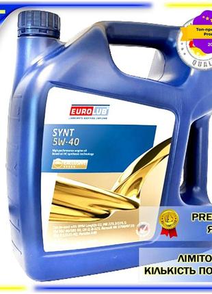 Масло моторное автомобильное универсальное для двигателей eurolub synt sae 5w-40 4л dm-11