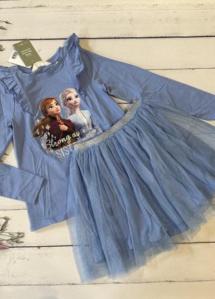 Костюм frozen h&m 9/10 років реглан кофта спідниця