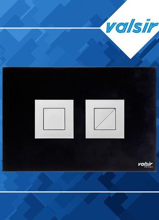 Valsir black & white ac black клавиша пневматическая с матовыми квадратными кнопками 215×145×8 мм.