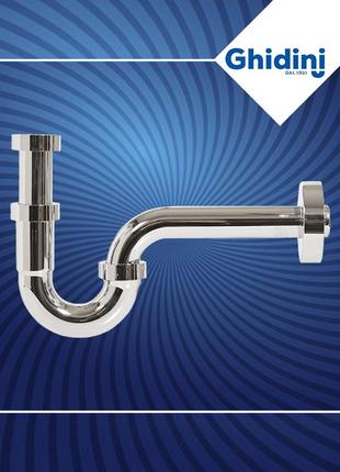 431011420 сифон пластиковый трубчатый хром для умывальника (под автопробку) dream ø32 х 1 1/4″ ghidini spa