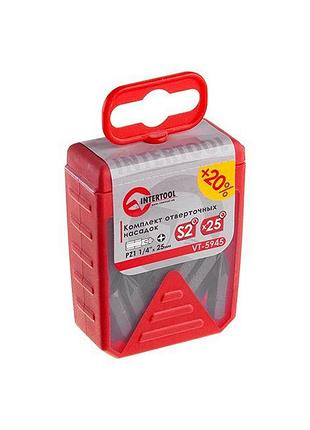 Комплек насадок до викруток pz1 1/4" x 25 мм уп. 25 шт. intertool vt-5945