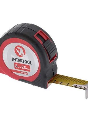 Рулетка з фіксатором 8м x 25мм intertool mt-0408