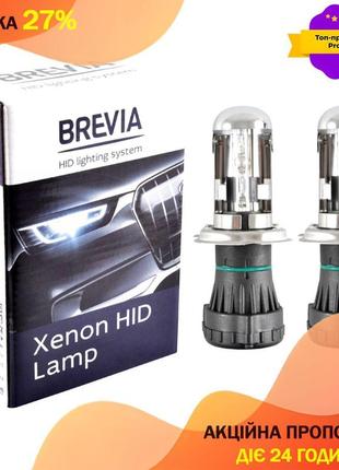 Лампы биксеноновые автомобильные универсальные для машины brevia h4, 5000k, 85v, 35w p43t-38 ket, 2шт vt-33