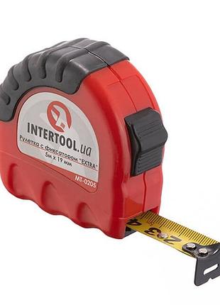 Рулетка з металевим полотном 5м x 19мм "extra" intertool mt-0205