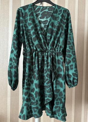Платье в леопардовый принт shein (без пояса)4 фото