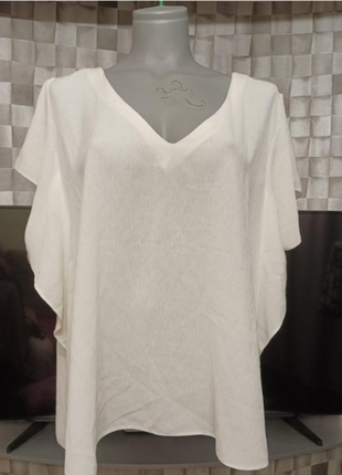 Лёгкая летняя женская блуза белого цвета большой размер 58-60