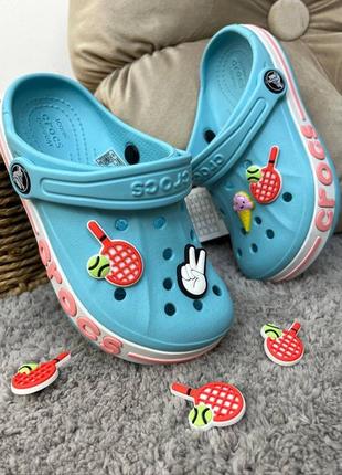 Дитячі крокси сабо crocs bayaband kids ice/ blue блакитні усі розміри у наявності джибітси1 фото